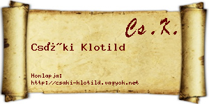 Csáki Klotild névjegykártya